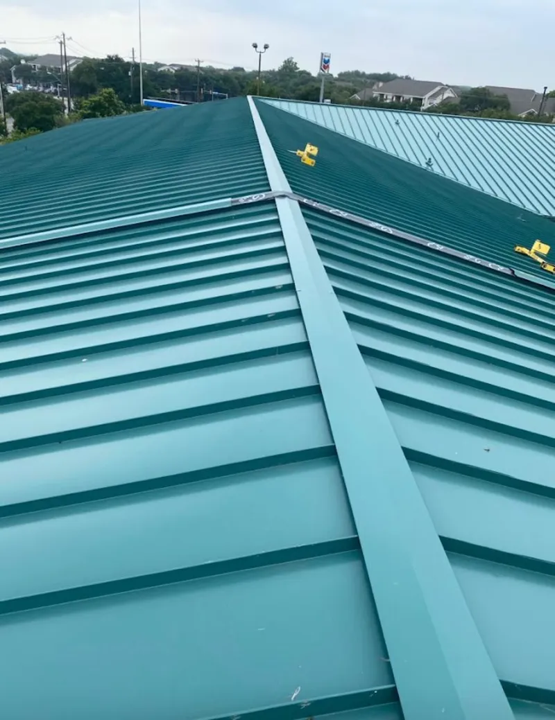 Green commercial metal roof ridge and valley for Metal Roof Repair in Houma